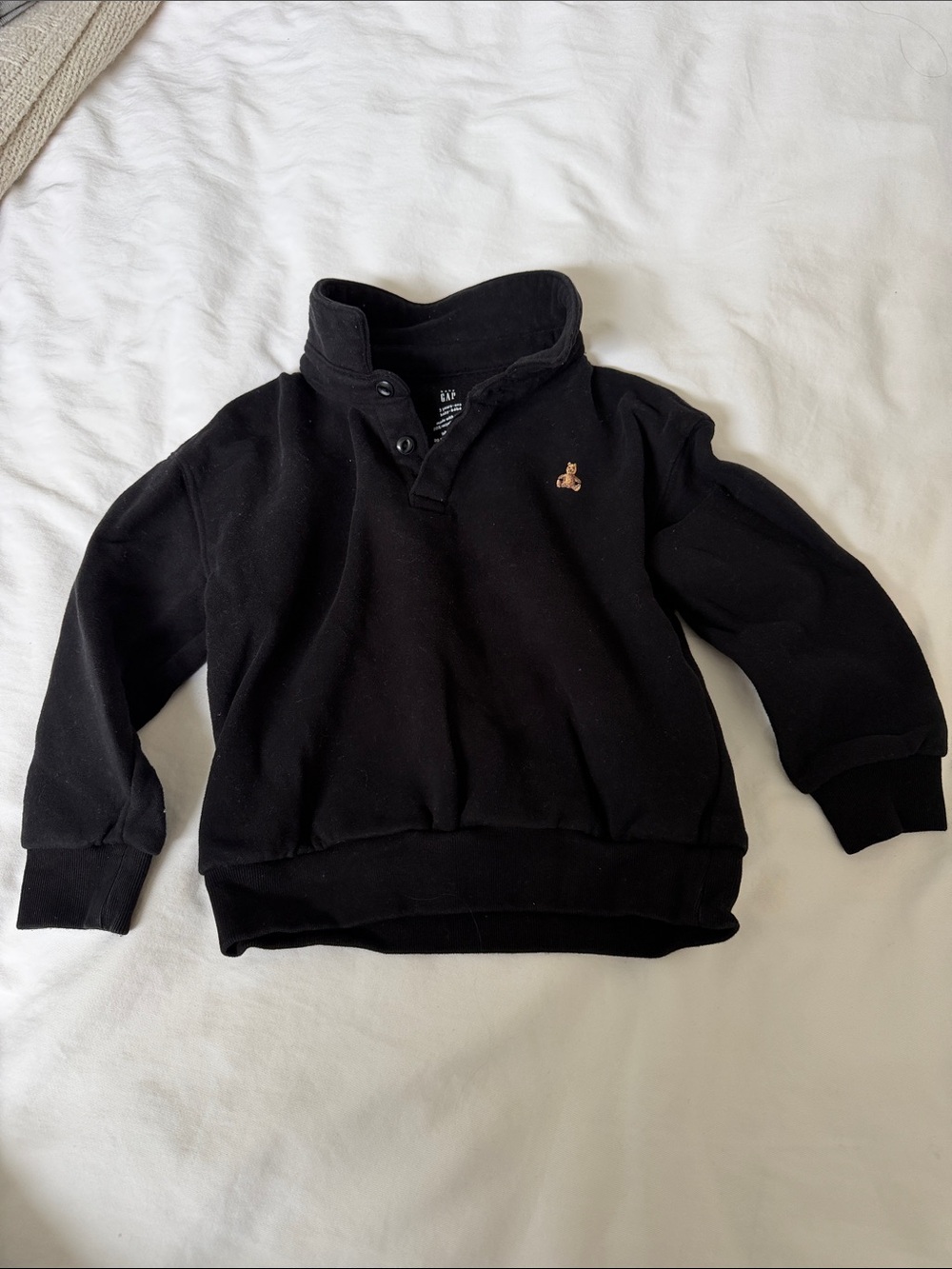 GAP Kids Black Snap-Button Pullover Sweatshirt